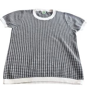 FUB boys organic blue jacquard sweater knit short sleeve shirt size 8  yrs